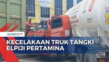 Truk Tangki Elpiji Pertamina Tabrak Truk di Semarang