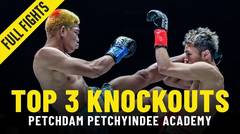 Top 3 Knockouts - Petchdam Petchyindee Academy - ONE Full Fights