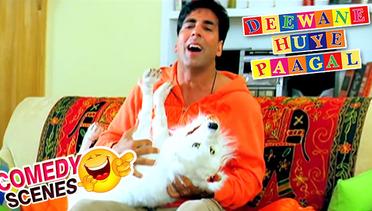 Akshay Kumar Trying To Wake Up The Dog | Comedy Scene | Deewane Huye Paagal | Hindi Film