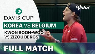 Full Match | Korea vs Belgium - Day 1 | Kwon Soon-woo vs Zizou Bergs | Davis Cup 2023