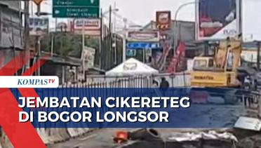 Curah Hujan Tinggi, Jembatan Cikereteg di Bogor Longsor