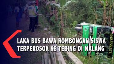 Kecelakaan Bus Pariwisata Bawa Rombongan Siswa Terperosok ke Tebing di Malang