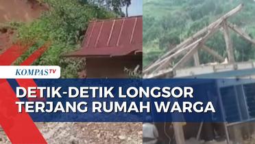 Rekaman Amatir Tebing Setinggi 50 Meter Longsor, Terjang 3 Rumah Warga di Tana Toraja