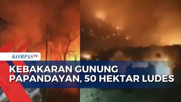 Kebakaran di Gunung Papandayan Meluas, Petugas Terus Berjibaku Padamkan Api