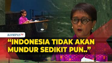 Menlu di Sidang Umum PBB: Indonesia Tak Mundur Sedikit Pun Dukung Negara Palestina