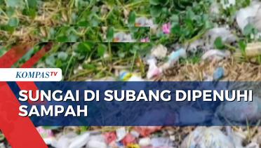 Kondisi Sungai Cigadung di Subang Dipenuhi Sampah, Warga Khawatir Banjir