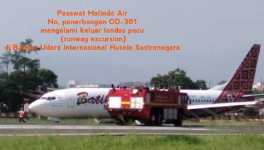 Pesawat Malindo Air Keluar Landasan Pacu di Bandung, Tak Ada Korban