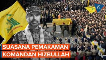Lautan Manusia di Pemakaman Komandan Hizbullah yang Dibunuh Israel