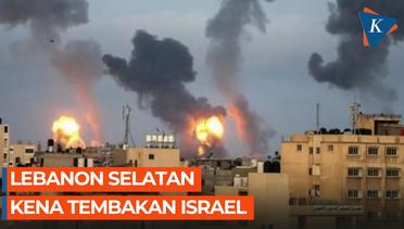 Langit Malam Lebanon Selatan Diwarnai Tembakan Israel.