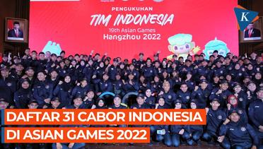 Daftar 31 Cabor yang Diikuti Indonesia pada Asian Games 2023, Target 12 Medali Emas
