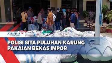 Polisi Sita Puluhan Karung Pakaian Bekas Impor di perbatasan Sulawesi Barat dengan Sulawesi Selatan