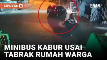 Viral! Minibus Tabrak Lari Rumah Warga di Tulungagung