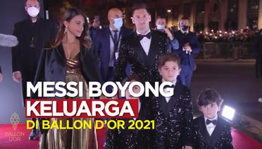 Lionel Messi Boyong Keluarganya di Red Carpet Ballon d'Or 2021