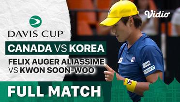Full Match | Grup B: Canada vs Korea | Felix Auger Aliassime vs Kwon Soon-woo | Davis Cup 2022