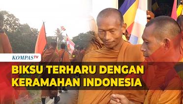 Biksu yang Jalan Kaki dari Thailand ke Borobudur Terharu dengan Ramahnya Warga Indonesia