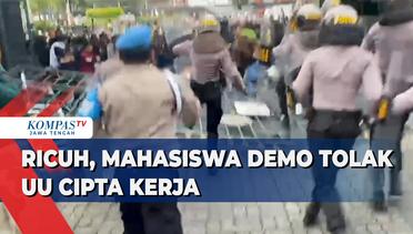 Ricuh, Mahasiswa di Kota Semarang Demo Tolak UU Cipta Kerja