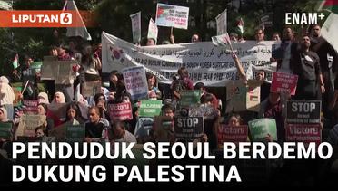 Bela Palestina, Puluhan Warga Demo di Jalanan Seoul Korea Selatan