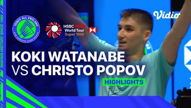 Men’s Singles: Koki Watanabe (JPN) vs Christo Popov (FRA)  - Highlights  | Yonex All England Open Badminton Championships