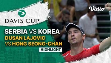 Highlights | Grup B: Serbia vs Korea | Dusan Lajovic vs Hong Seong-chan | Davis Cup 2022