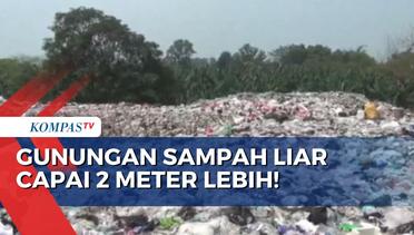 Beginilah Kondisi Gunungan Sampah Liar di Bantaran Kali Cikeas Bekasi