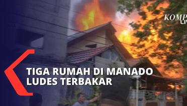 Dilahap Si Jago Merah, 3 Rumah di Manado Hangus Terbakar