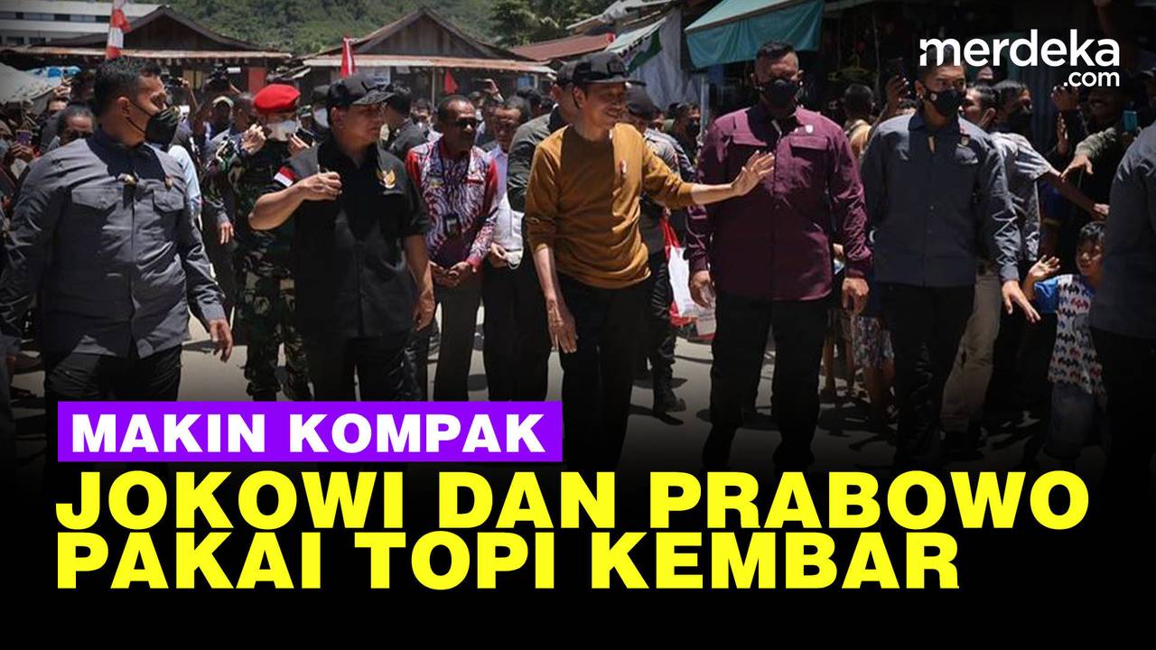 Jokowi dan Prabowo Makin Kompak Pakai Kembar saat Datangi Pasar di Papua - merdeka