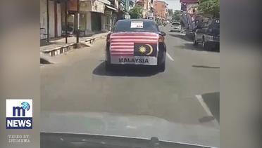 Heboh, Bendera Malaysia Terbalik Diarak Keliling Kota Solo