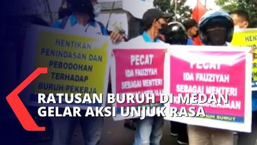 Tolak Aturan Pencairan JHT, Ratusan Buruh di Kota Medan Turun ke Jalan!