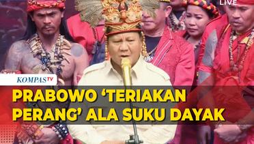 Prabowo Teriakan Perang ala Suku Dayak saat Pidato di Depan Pasukan Merah