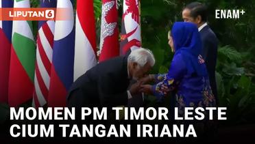 PM Timor Leste Xanana Gusmao Cium Tangan Iriana Jokowi