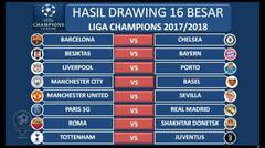 PERTEMPURAN SERU, Inilah Hasil Drawing babak 16 besar Liga Champions 2017_2018