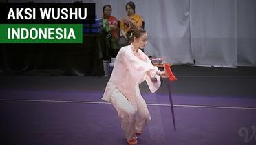 Aksi Menawan Atlet Wushu Indonesia pada SEA Games 2017