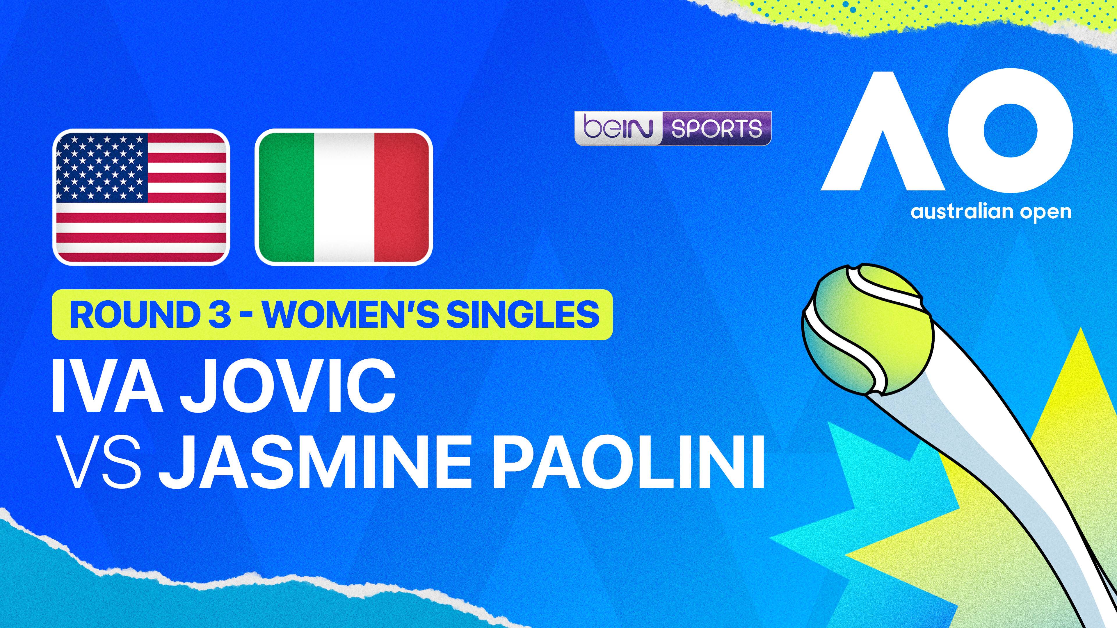 Iva Jovic (USA) vs Jasmine Paolini (ITA) - Women's Singles Round 3 | Australian Open 2026