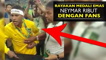 Rayakan Medali Emas, Neymar Ribut dengan Fans