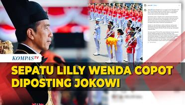 Ternyata Jokowi Juga Unggah saat Sepatu Lilly Pembawa Baki Bendera Copot