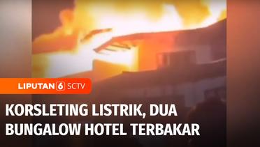Dipicu Korsleting Listrik, Dua Bungalow Hotel di Cipanas Ludes Terbakar | Liputan 6