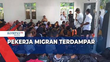 Para Pekerja Migran Indonesia yang Diduga Ilegal Terdampar di Perairan Pantai Labu
