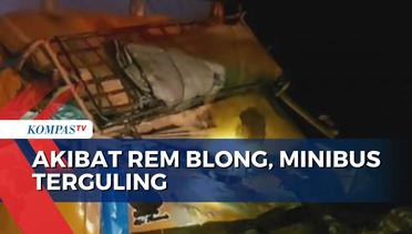 Diduga Akibat Rem Blong, Mobil Minibus Terguling di Karangasem