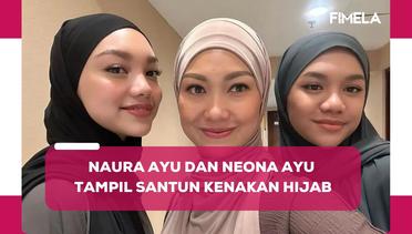 Gaya Santun Kakak Beradik Naura Ayu dan Neona Ayu Ikut Kajian, Terlihat Adem Kenakan Hijab