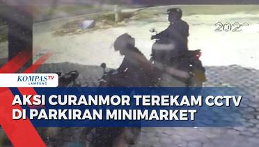 Terekam CCTV, Pencuri Motor Beraksi di Parkiran Minimarket