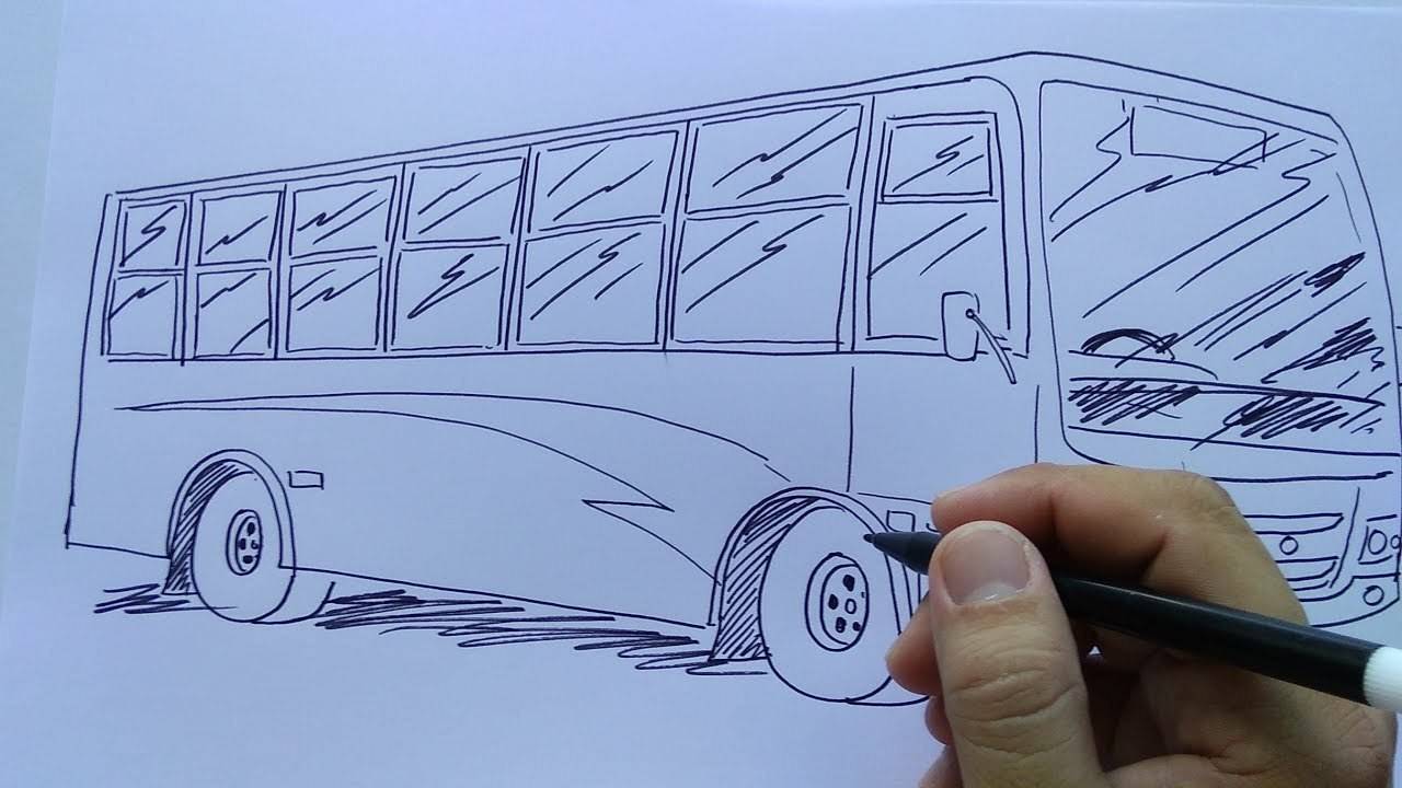 Cara Menggambar Bus Vidio