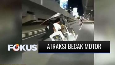 Nekat! 3 Pria Ini Lakukan Atraksi Becak Motor Berbahaya di Jalan Raya | Fokus