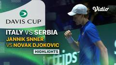 Semifinal: Italy (Jannik Sinner) vs Serbia (Novak Djokovic) - Highlights | Davis Cup 2023