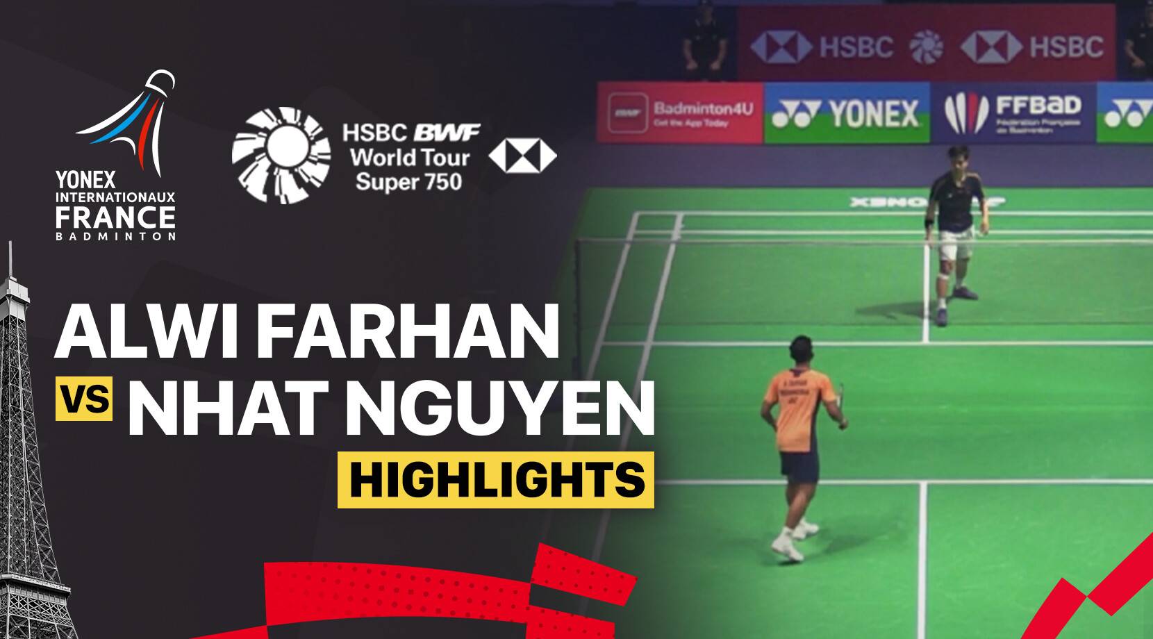 Alwi Farhan (INA) vs Nhat Nguyen (IRL) - Men's Singles Round of 16 | YONEX French Open 2025