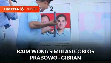 Ikut Prabowo Kampanye, Baim Wong Simulasi Coblos Surat Suara | Liputan 6