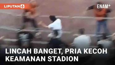 Lincah Banget, Pria Masuk Lapangan Usai Kecoh Petugas Keamanan Stadion