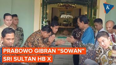 Prabowo dan Gibran Sowan Sri Sultan HB X, Disambut Simpatisan di Gerbang Kantor Gubernur DIY