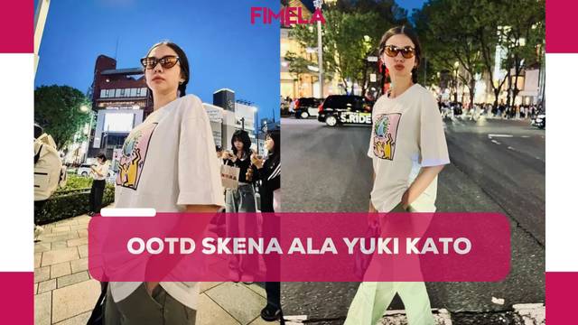 6 Gaya Skena Yuki Kato Saat Mudik Lebaran ke Jepang, Rambut Kepang Dua Jadi Andalan