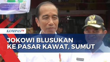 Pantau Harga Bahan Pokok di Pasar Kawat Sumut, Jokowi: Harga Beras Masih Baik