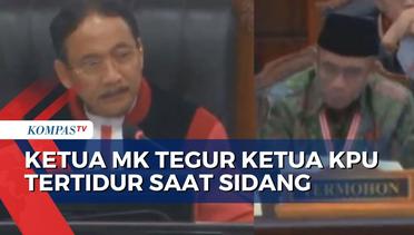 Momen Ketua MK Tegur Ketua KPU Tertidur saat Sidang Sengketa Pilpres